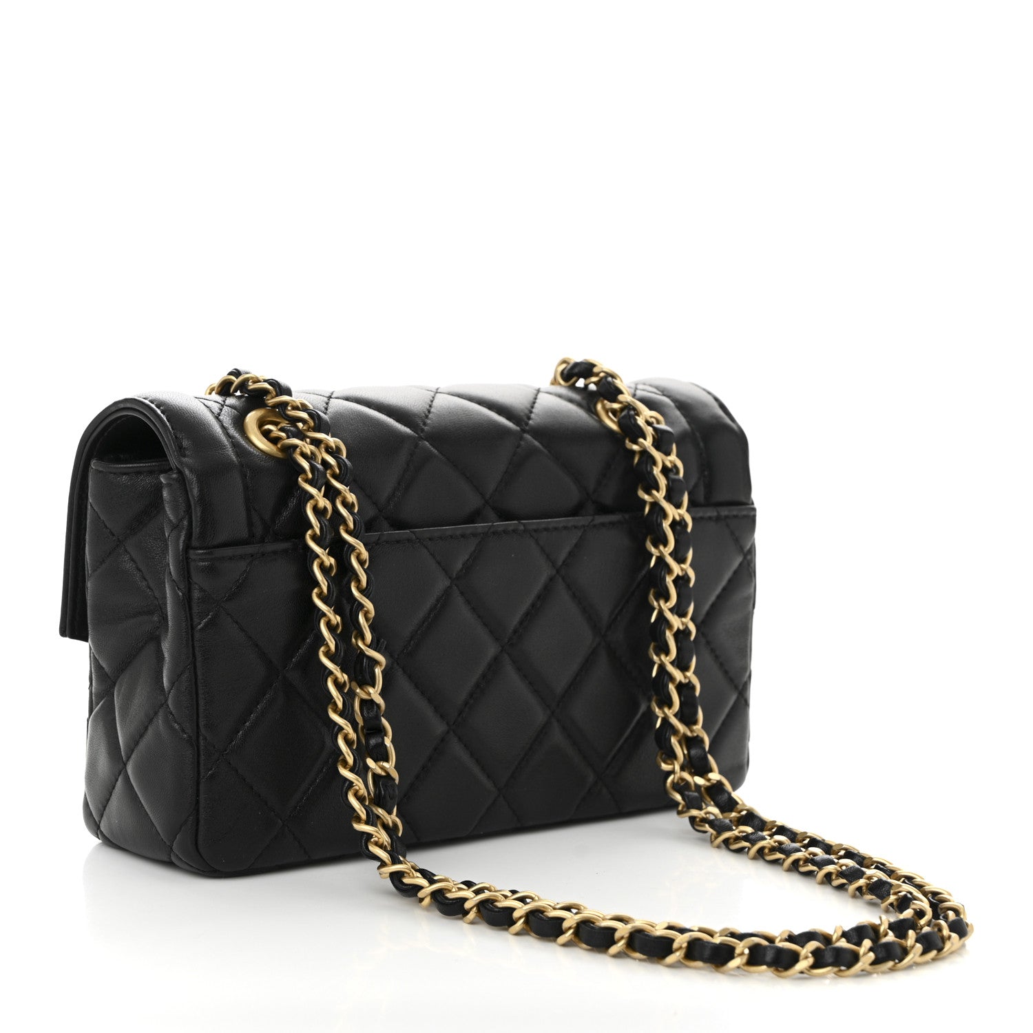 Chanel Shiny Lambskin Quilted Mini Flap Black 3 of 11