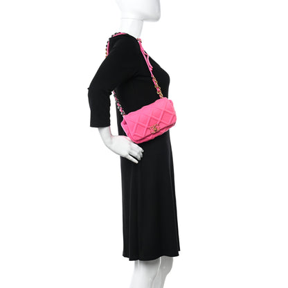 Chanel Jersey Quilted Chanel 19 Waist Bag Pink 2 of 12