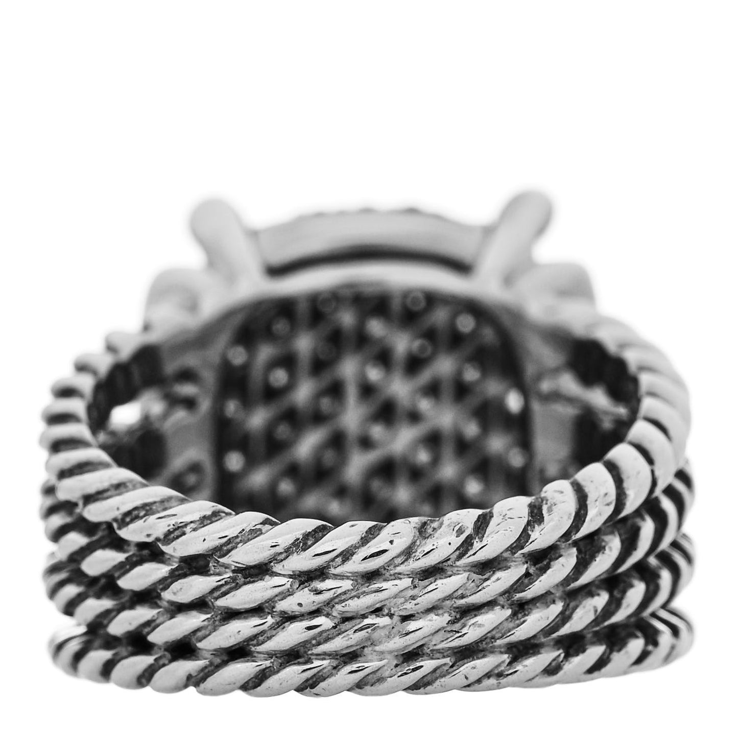 Sterling Silver Diamond 16mm Wheaton Ring 54 7