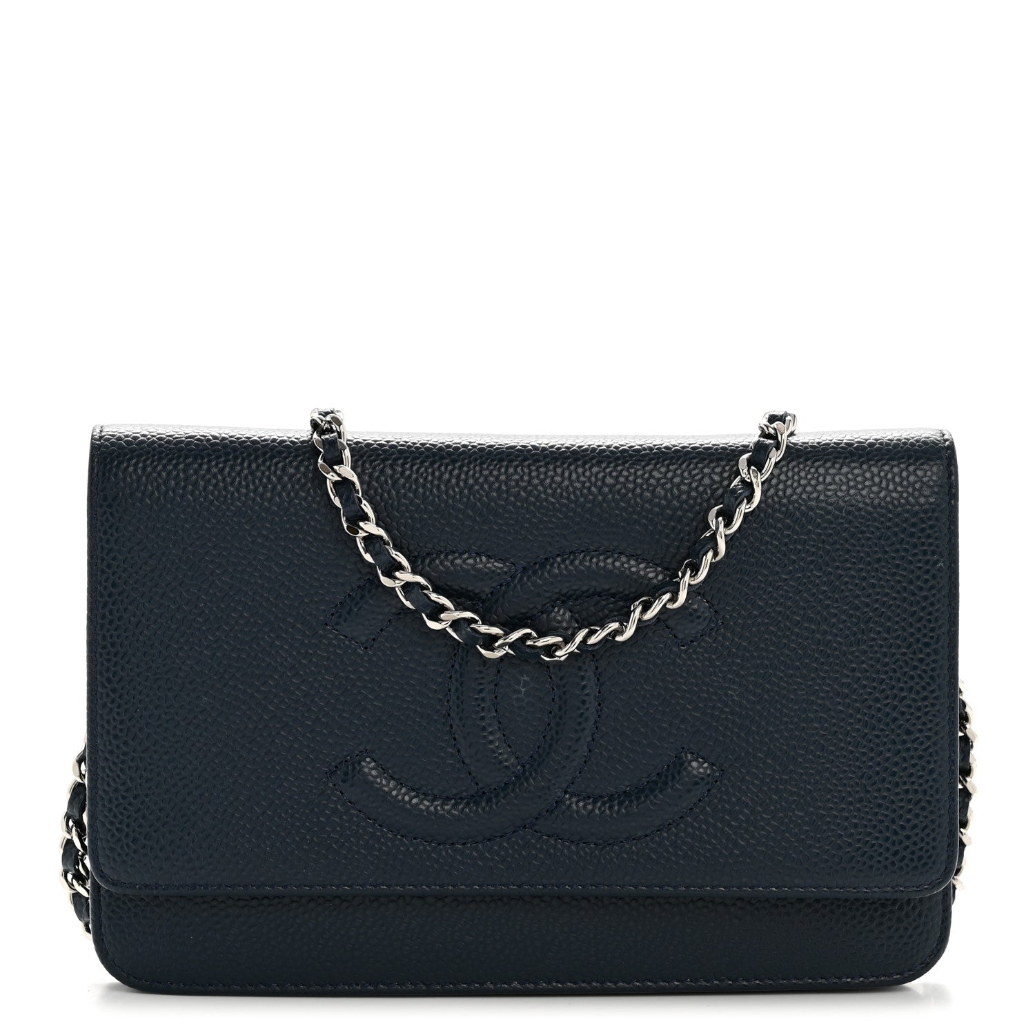 Chanel Caviar Timeless CC Wallet on Chain WOC Navy Blue 1 of 13