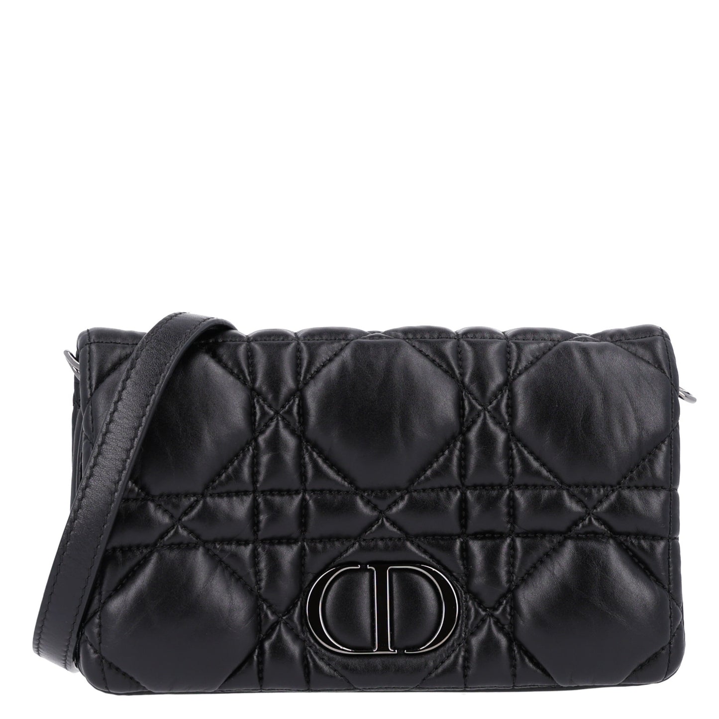 Calfskin Macrocannage Mini Caro Bag Black