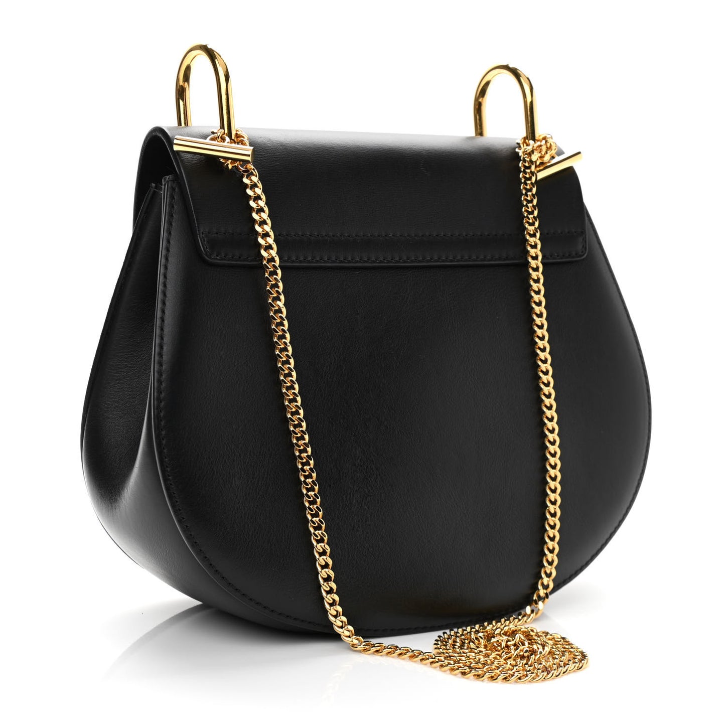 Suede Smooth Calfskin Drew Shoulder Bag Black