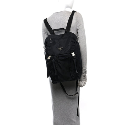 Prada Tessuto Nylon Montagna Double Buckle Backpack Black 2 of 10