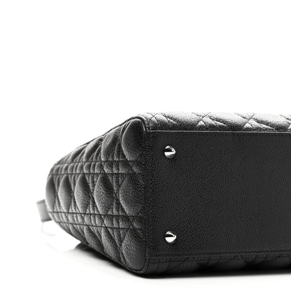 Christian Dior Grained Calfskin Cannage Medium Lady Dior Black 9 of 10