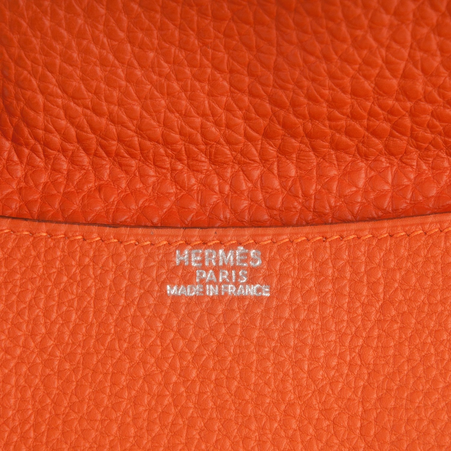 Hermes Togo Amelie Flat Pochette Orange 6 of 7