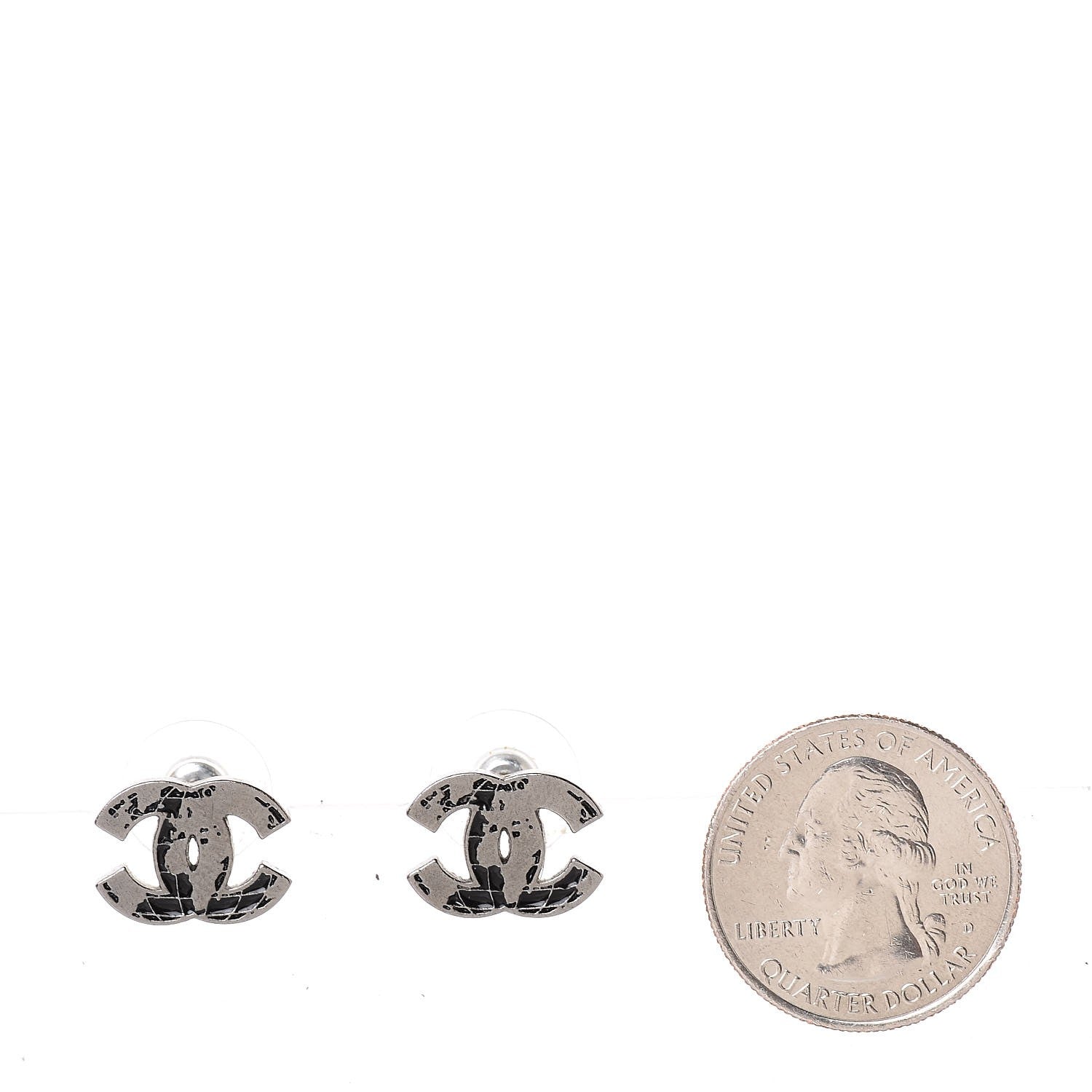 Chanel Ruthenium Globe CC Earrings 2 of 5