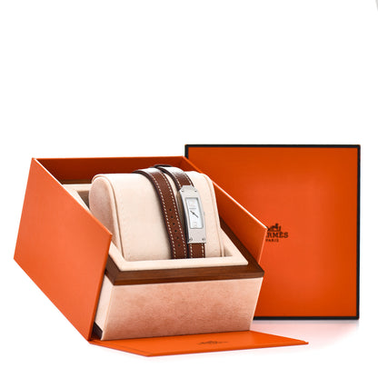 Hermes Stainless Steel Barenia 15mm Kelly II Double Tour Quartz Watch Fauve 5 of 5