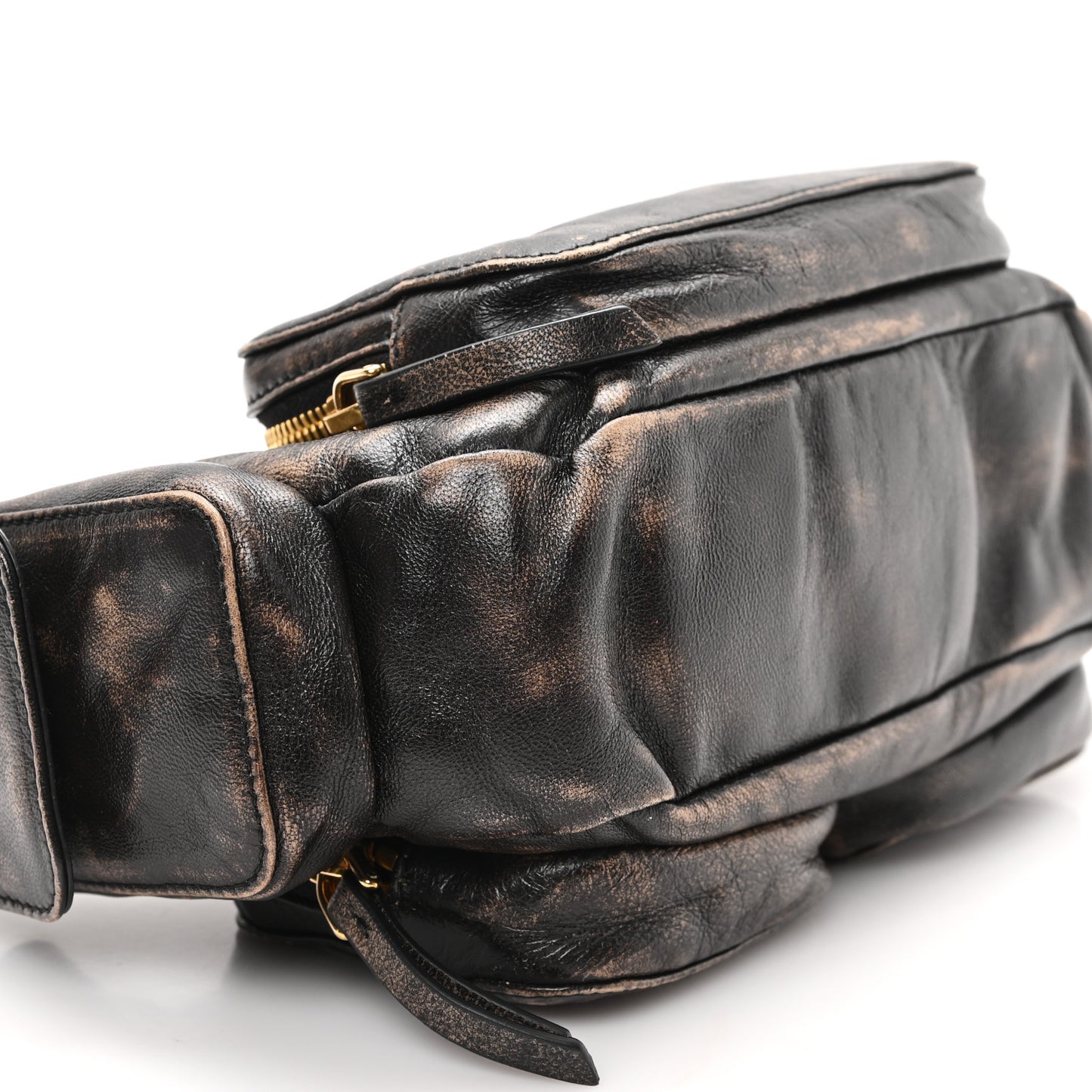 Distressed Nappa Pocket Bag  Sand Coffee