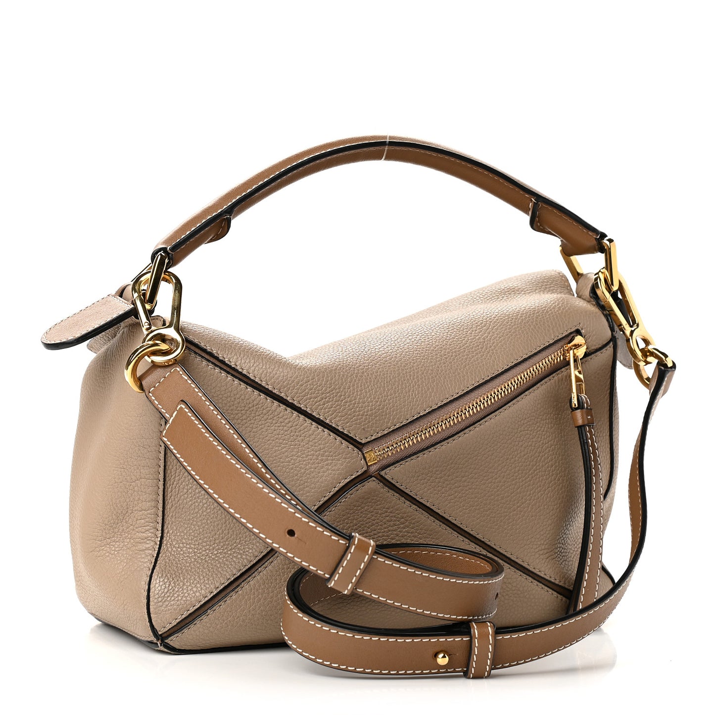 Grained Calfskin Small Puzzle Bag Sand Mink
