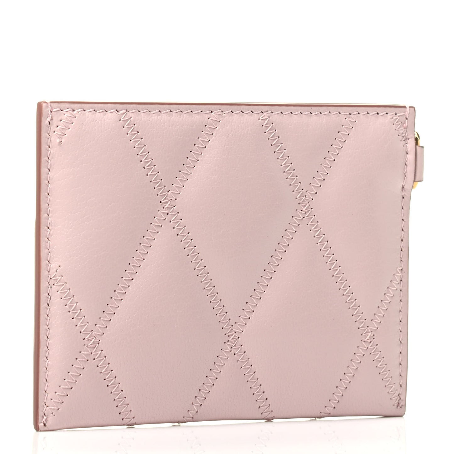 Goatskin Diamond Quilted GV3 Card Holder Pink