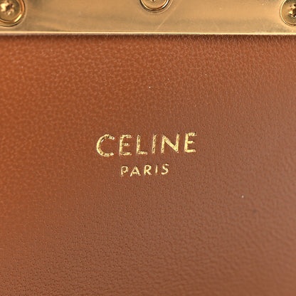 Celine Textile Natural Calfskin Teen Triomphe White Tan 6 of 10