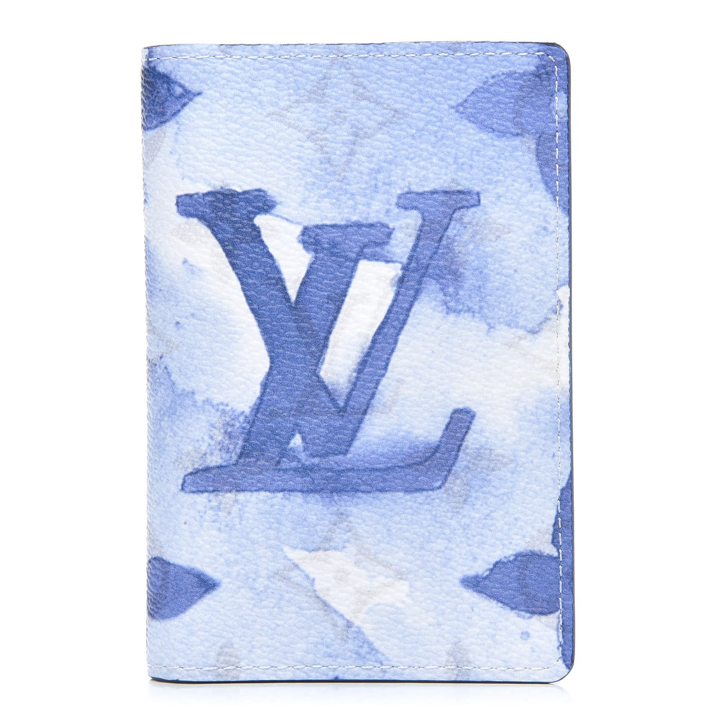 Monogram Watercolor Pocket Organizer Blue