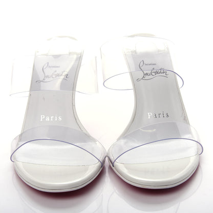 Christian Louboutin Patent PVC Just Nothing 85 Slide Sandals 36.5 White 5 of 10