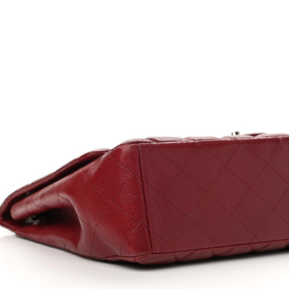 Chanel Caviar Quilted Maxi Single Flap Dark Red 9 of 15