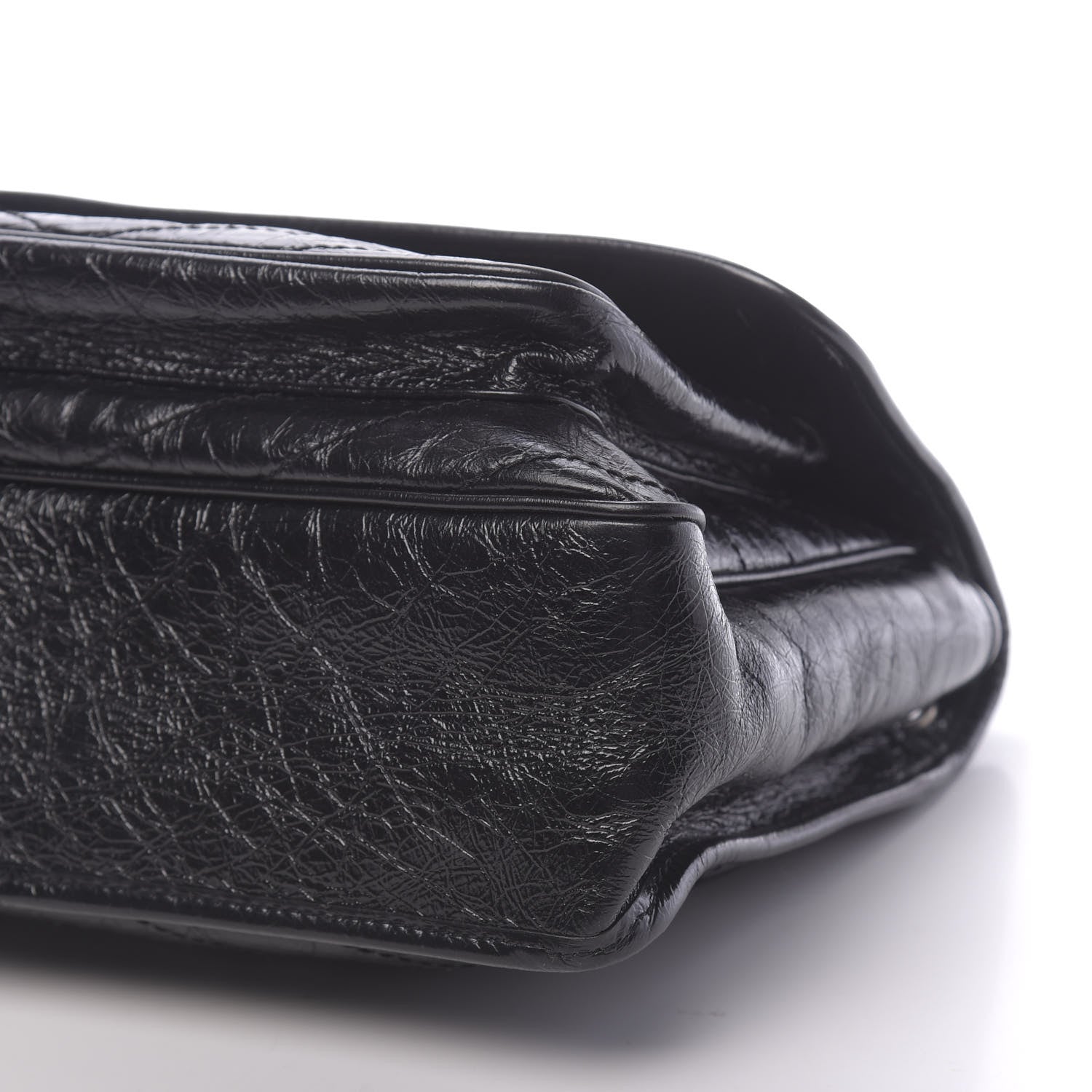 Saint Laurent Crinkled Calfskin Matelasse Monogram Large Niki Chain Satchel Black 9 of 9