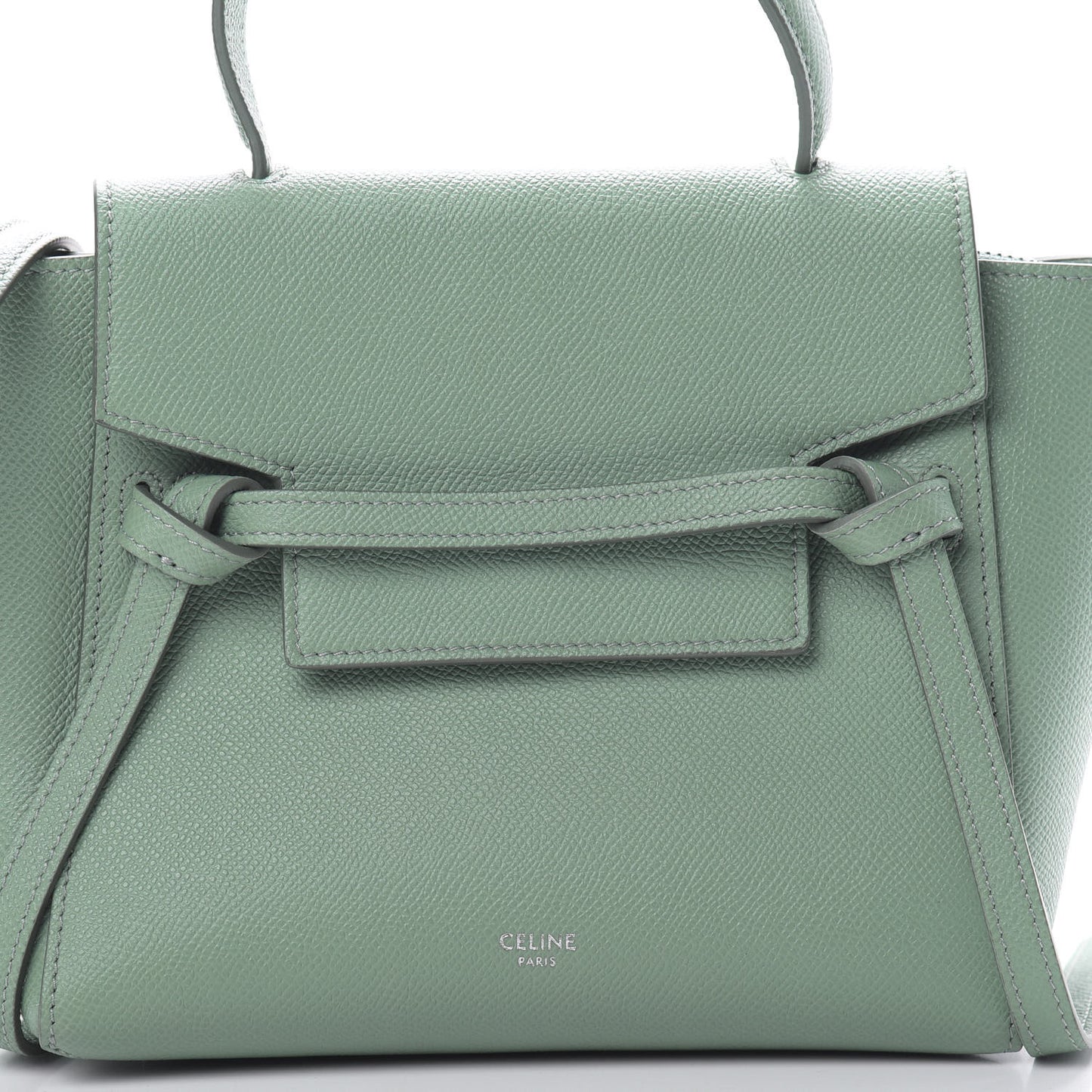 Grained Calfskin Nano Belt Bag Celadon
