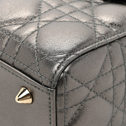 Christian Dior Lambskin Cannage Small My ABCDior Lady Dior Metallic Grey 10 of 14