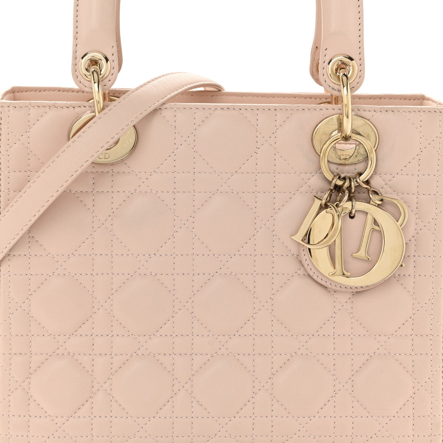Christian Dior Lambskin Cannage Medium Lady Dior Light Pink 8 of 14