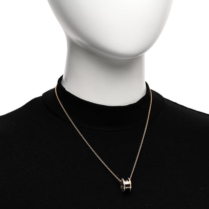 Bulgari 18K Rose White Gold Diamond B.Zero1 Pendant Necklace 2 of 5