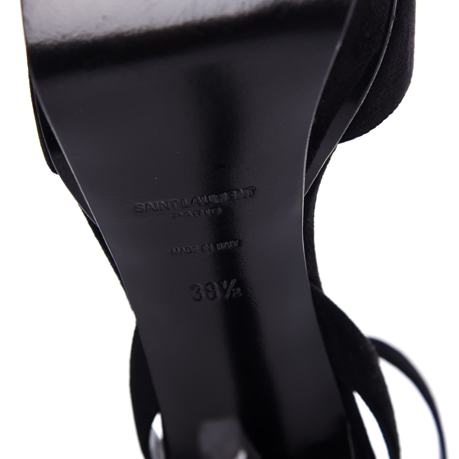 Saint Laurent Kid Scamosciato Tribute 105 Platform Sandals 38.5 Black 9 of 11