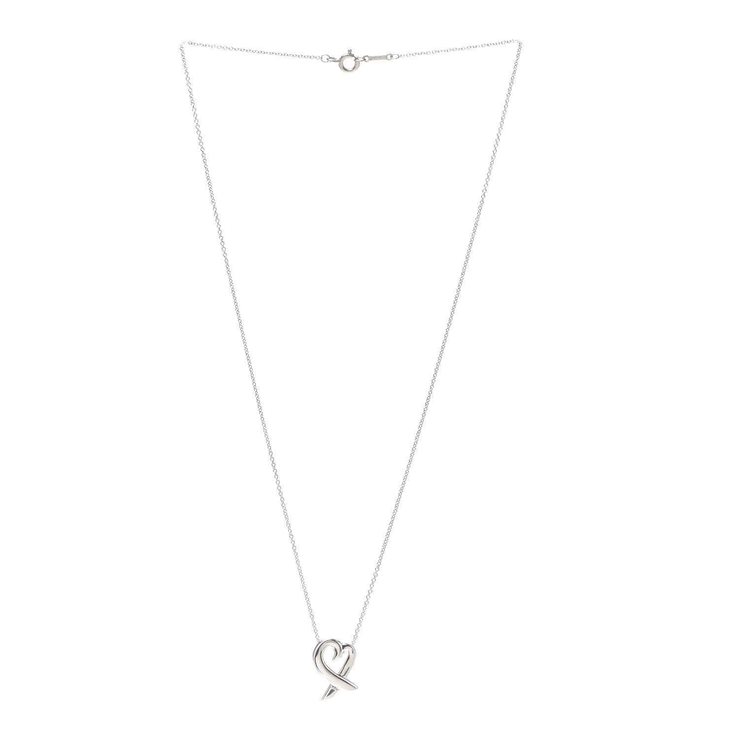 Tiffany Sterling Silver Small Paloma Picasso Loving Heart Pendant Necklace 3 of 6