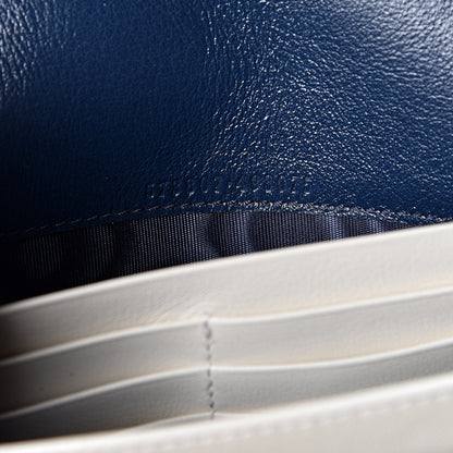 Gucci Vintage Effect Calfskin Matelasse Diagonal Torchon GG Marmont Chain Wallet Mystic White Blue Agata 6 of 10