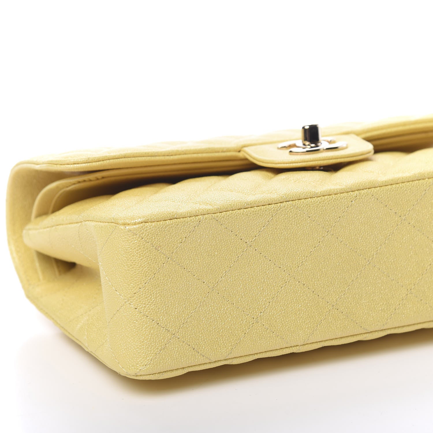 Chanel Iridescent Caviar Quilted Small Double Flap Yellow 8 of 10