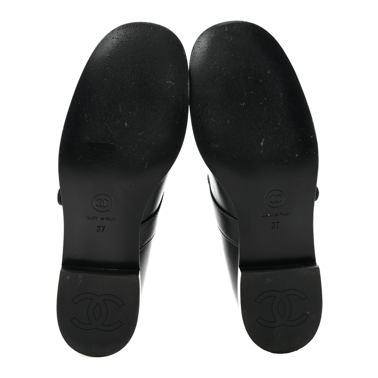 Calfskin Patent Mary Janes Flats 37 Black