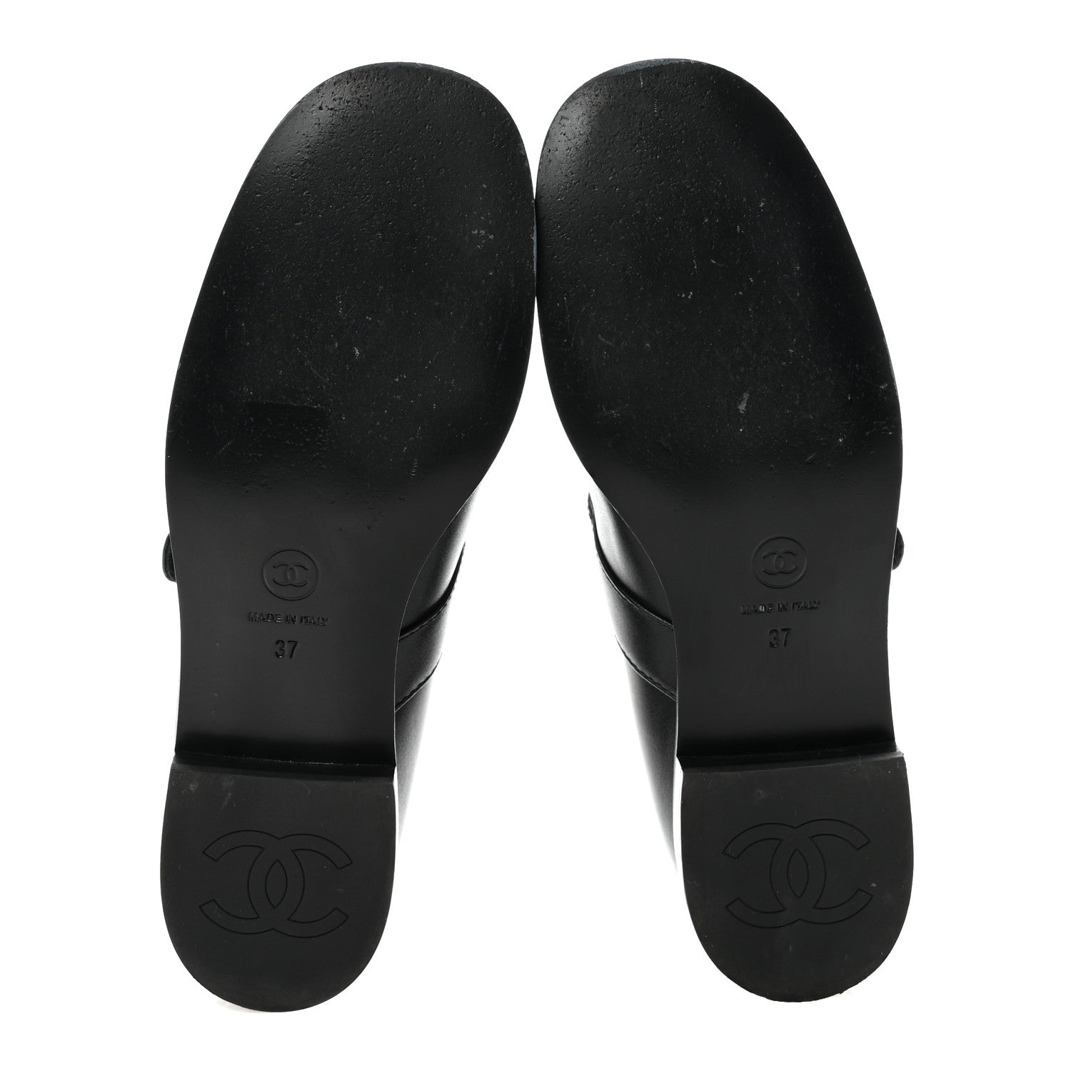 Chanel Calfskin Patent Mary Janes Flats 37 Black 11 of 18