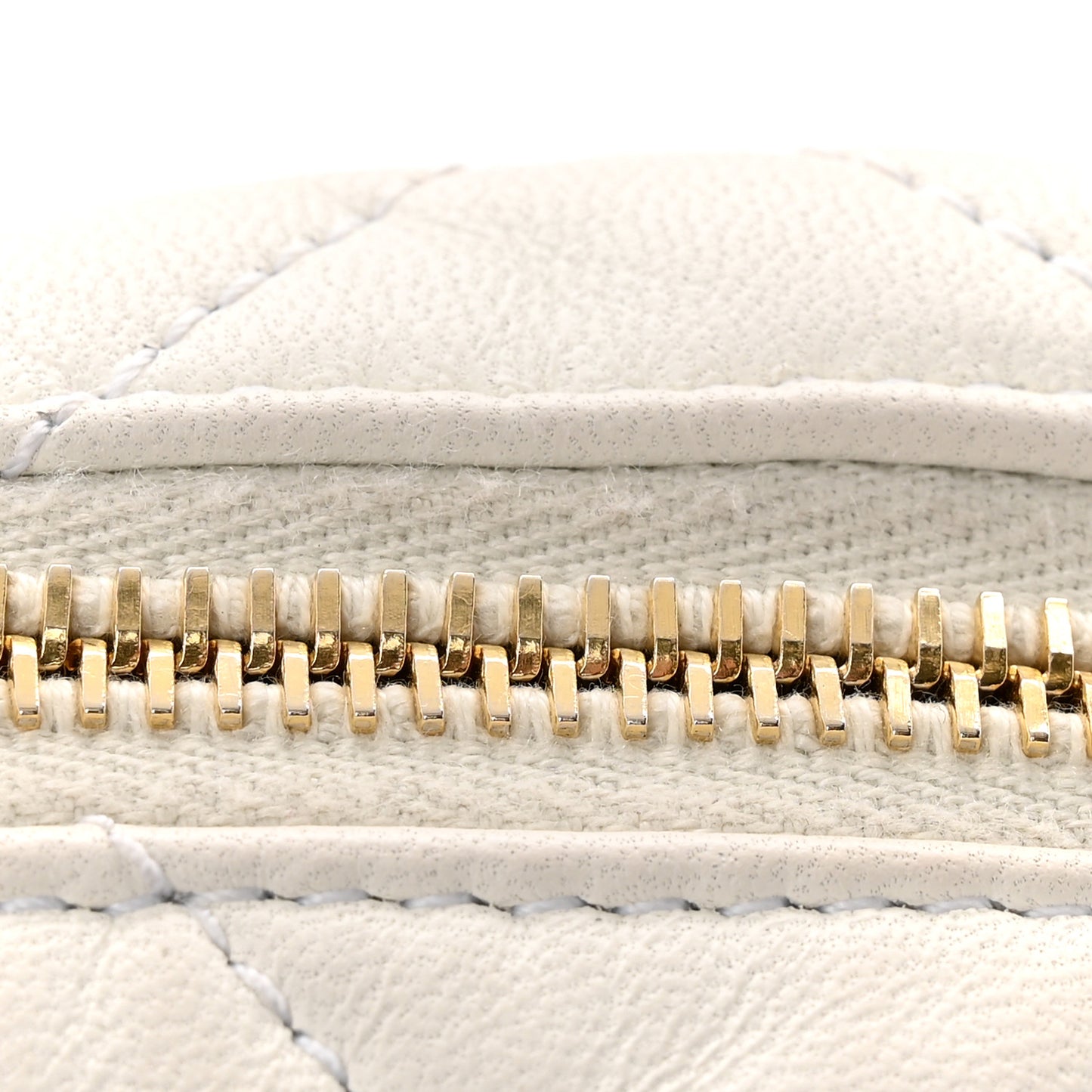 Lambskin Pearl Quilted CC Mini Camera Case White