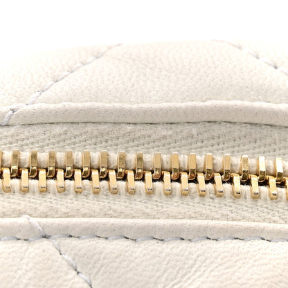 Chanel Lambskin Pearl Quilted CC Mini Camera Case White 12 of 13