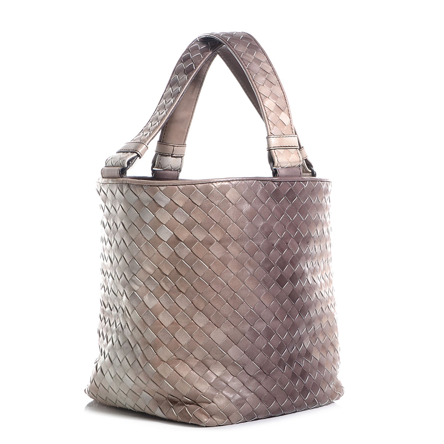 Nappa Intrecciato Small Nuance Bucket Ombre Tote Cigar