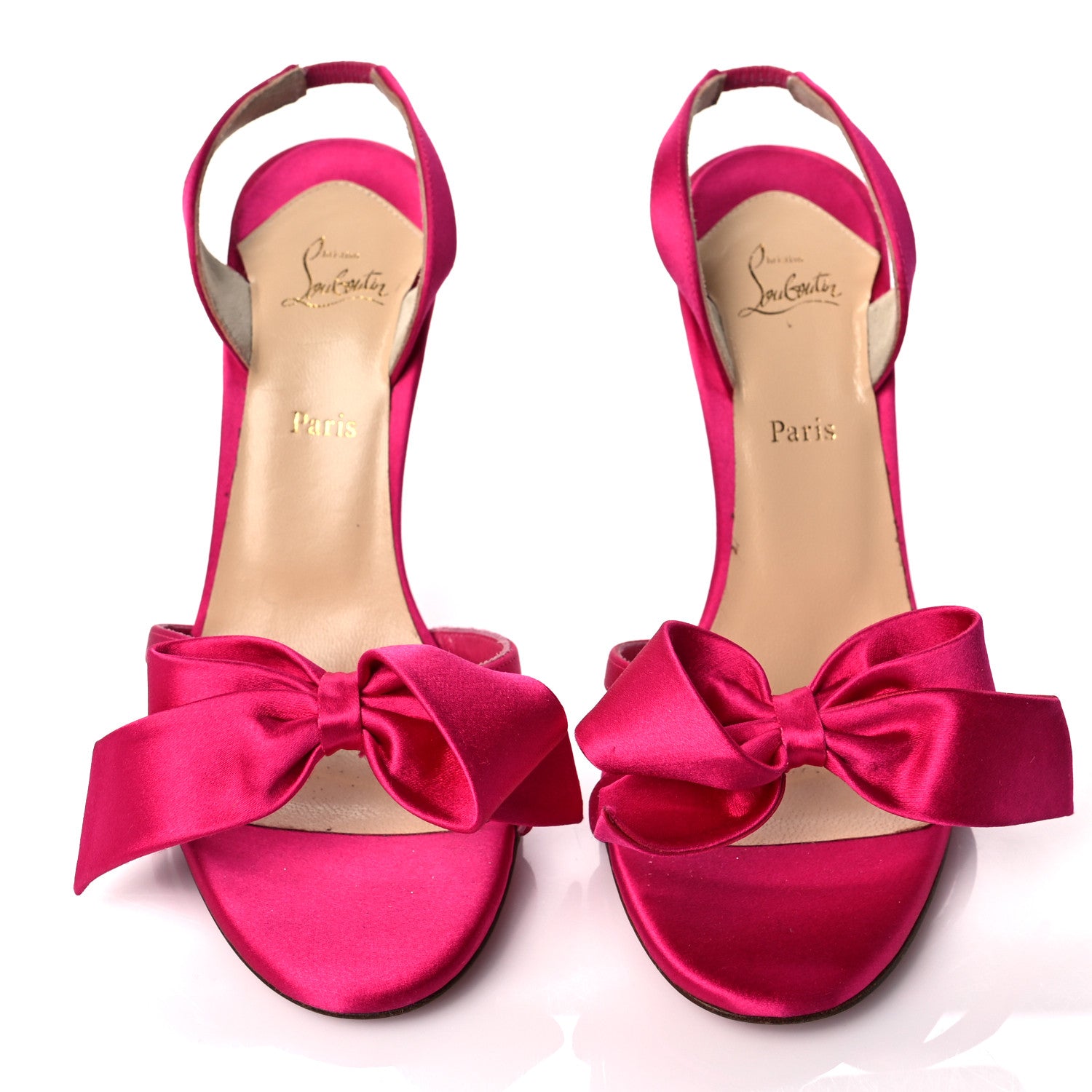 Christian Louboutin Satin Grusanda Bow Slingback Pumps 36 Fuchsia 5 of 11