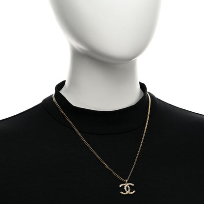 Chanel Crystal Logo CC Chain Necklace Light Gold 2 of 5