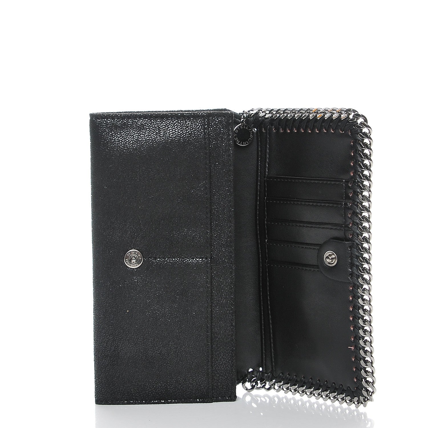 STELLA McCARTNEY ステラマッカートニー CONTINENTAL FLAP WALLET ECO SHAGGY DEER ファラベラ コンチネンタルフラップ ロングウォレット 長財布 ブラック STELLA McCARTNEY (ステラマッカートニー) CONTINENTAL FLAP WALLET