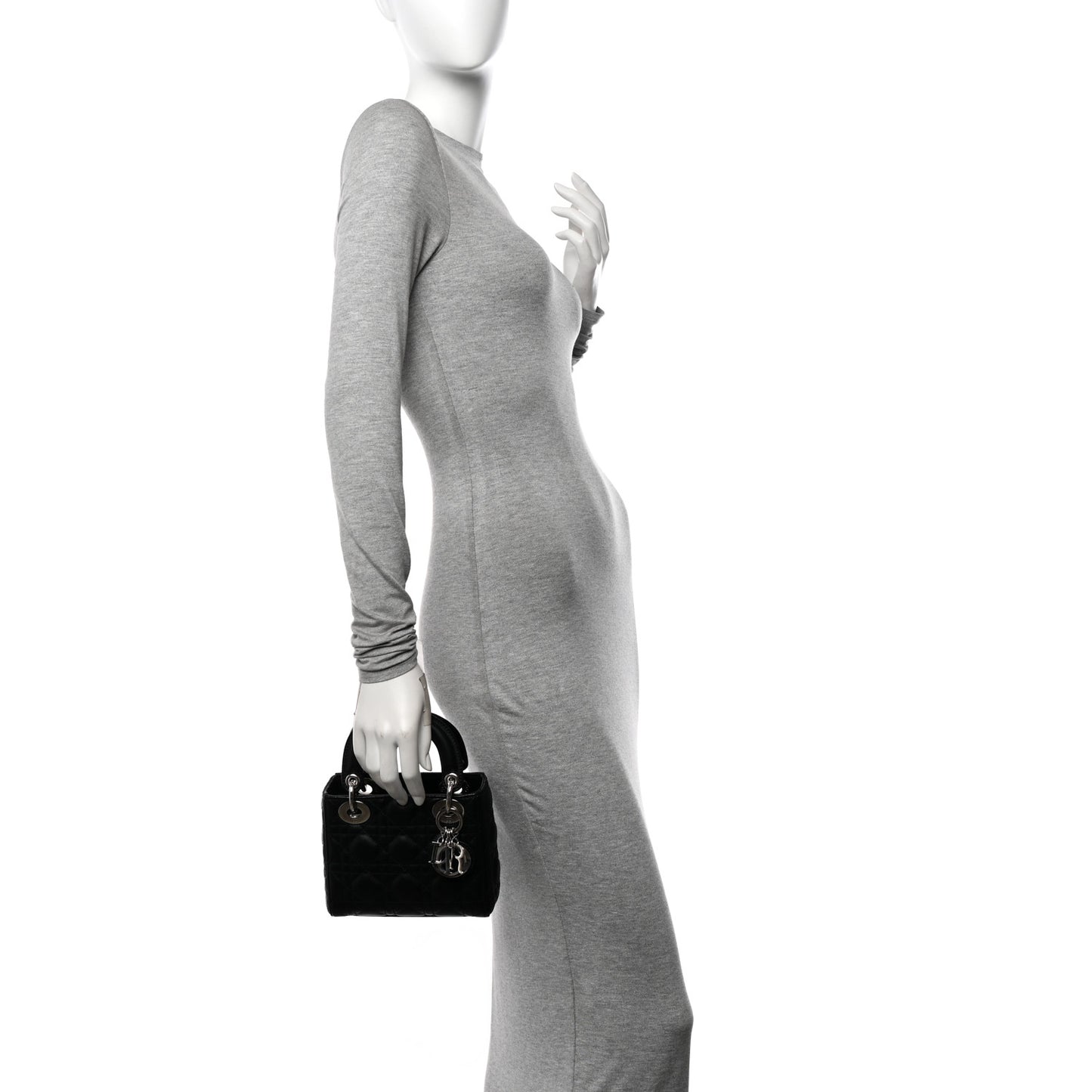 Lambskin Cannage Mini Lady Dior Black