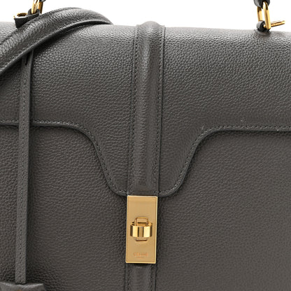 Celine Grained Calfskin Classique Medium 16 Top Handle Bag Grey 8 of 12