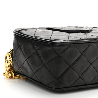Chanel Lambskin Quilted CC Tassel Camera Case Black 10 of 12