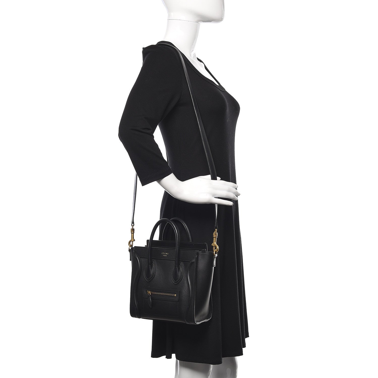 Celine Smooth Calfskin Nano Luggage Black 2 of 12
