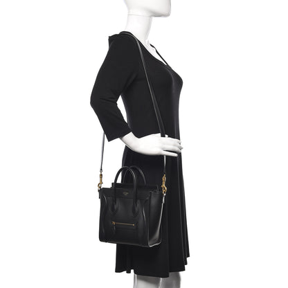 Celine Smooth Calfskin Nano Luggage Black 2 of 12