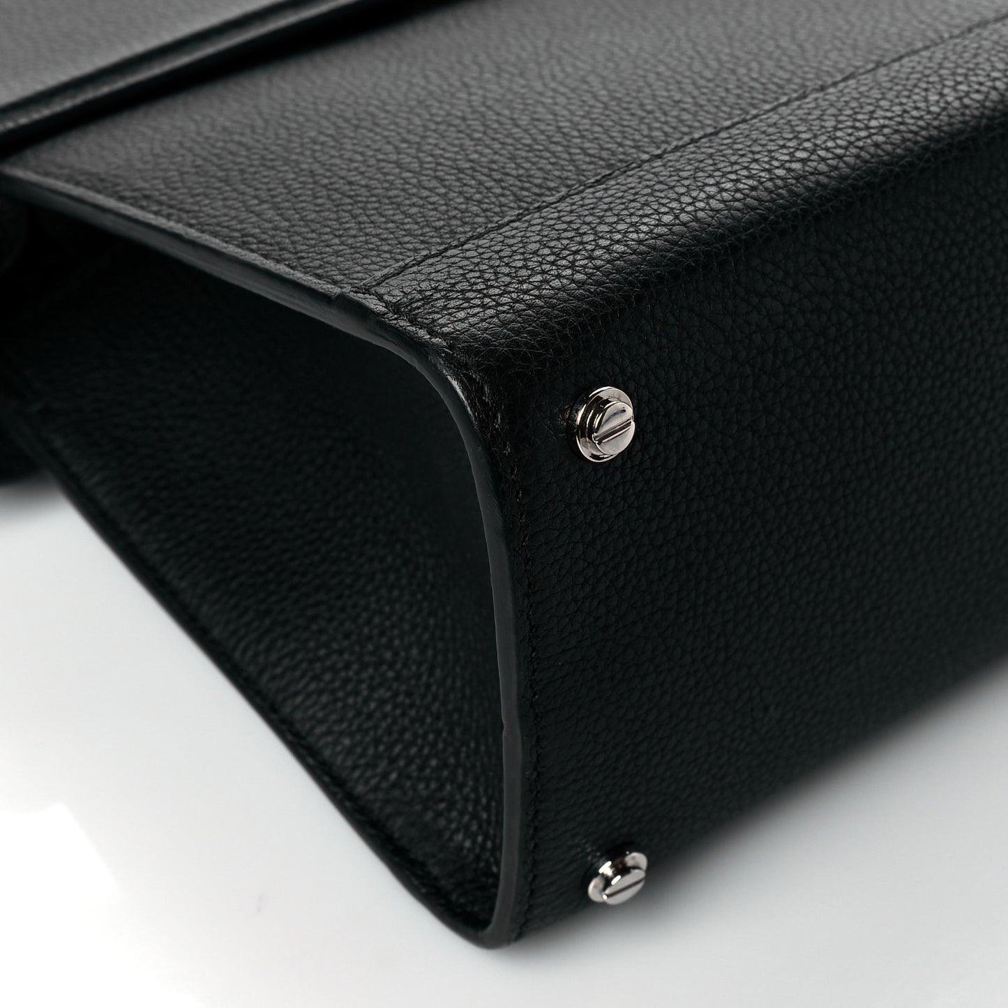 Smooth Calfskin Small Horizon Satchel Black