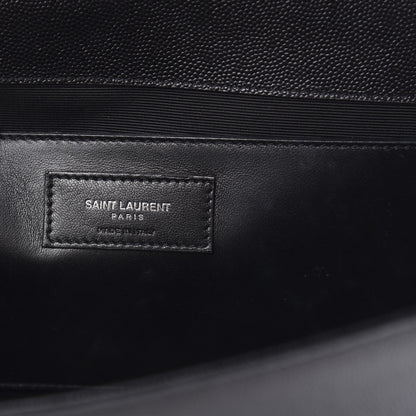 Saint Laurent Grain De Poudre Large Classic Monogram Kate Satchel Black 6 of 11