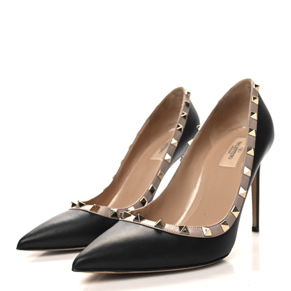 Valentino Garavani Nappa Rockstud 100mm Pumps 41 Black Poudre 3 of 8