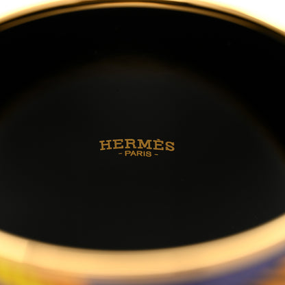 Hermes Enamel Printed Mega Wide Les Perroquets Bracelet 65 Vie D Artiste 4 of 6