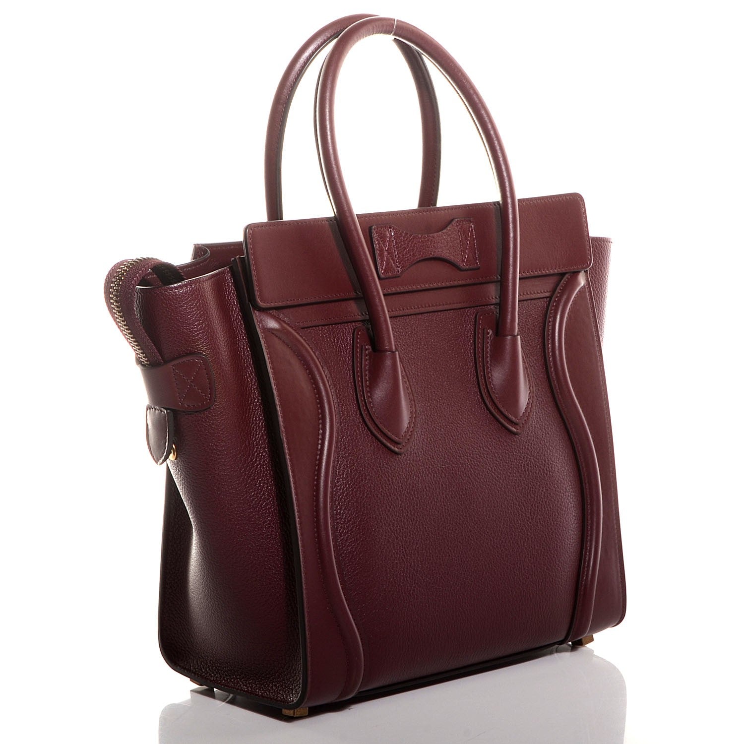 Celine Goatskin Calfskin Micro Luggage Burgundy 3 of 7