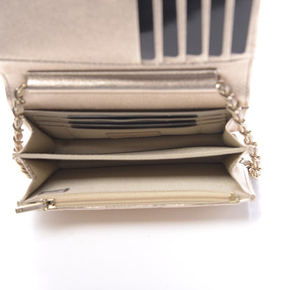 Chanel Metallic Lambskin Quilted Mini Wallet On Chain WOC Gold 6 of 12