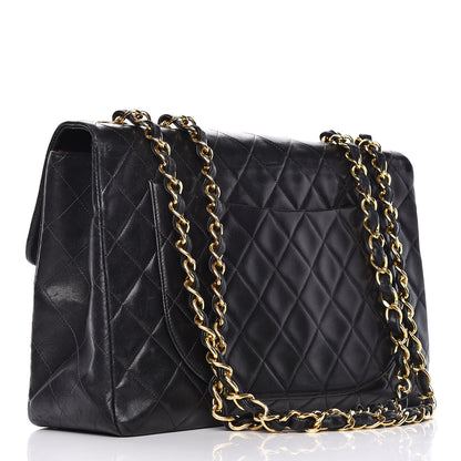 Chanel Lambskin Quilted XL Jumbo Single Flap Black 3 of 20