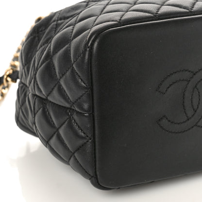 Chanel Lambskin Quilted Small Hobo Black 8 of 9