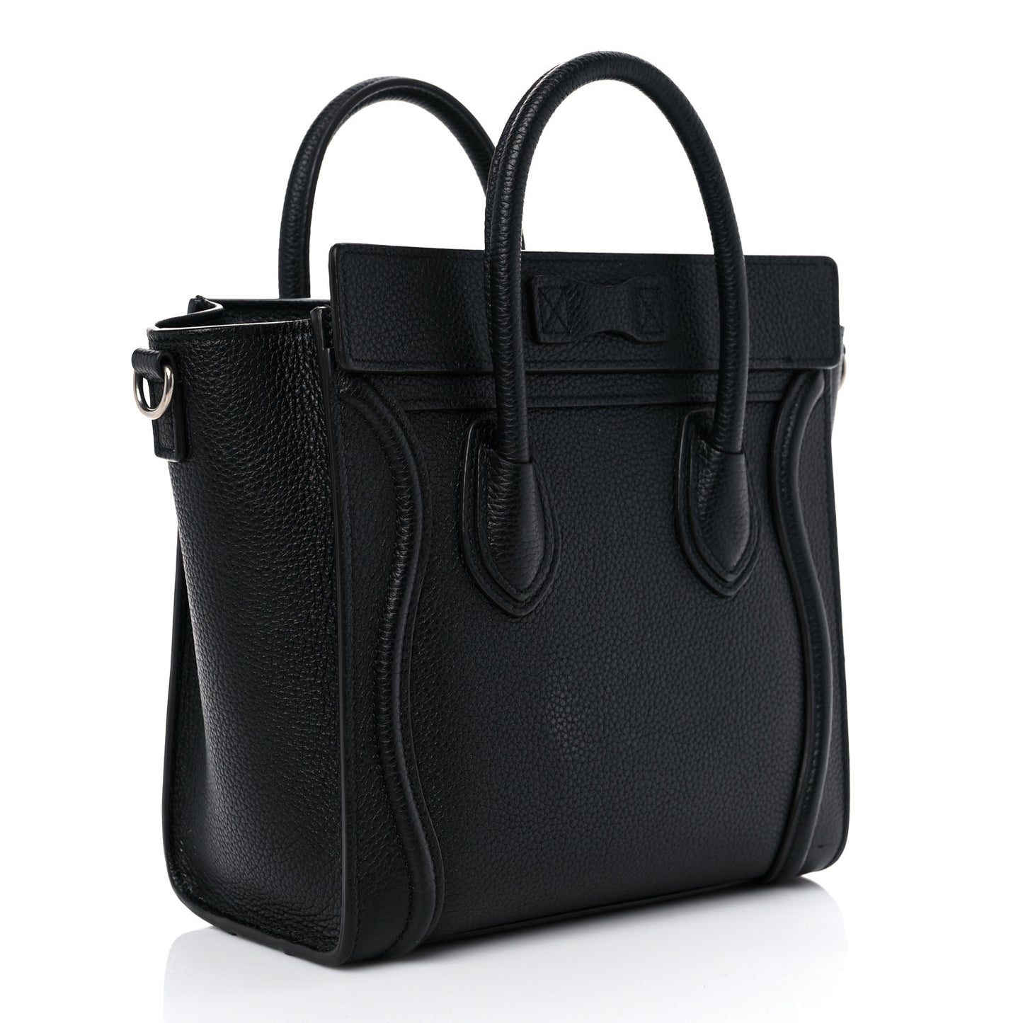 Drummed Calfskin Nano Luggage Black