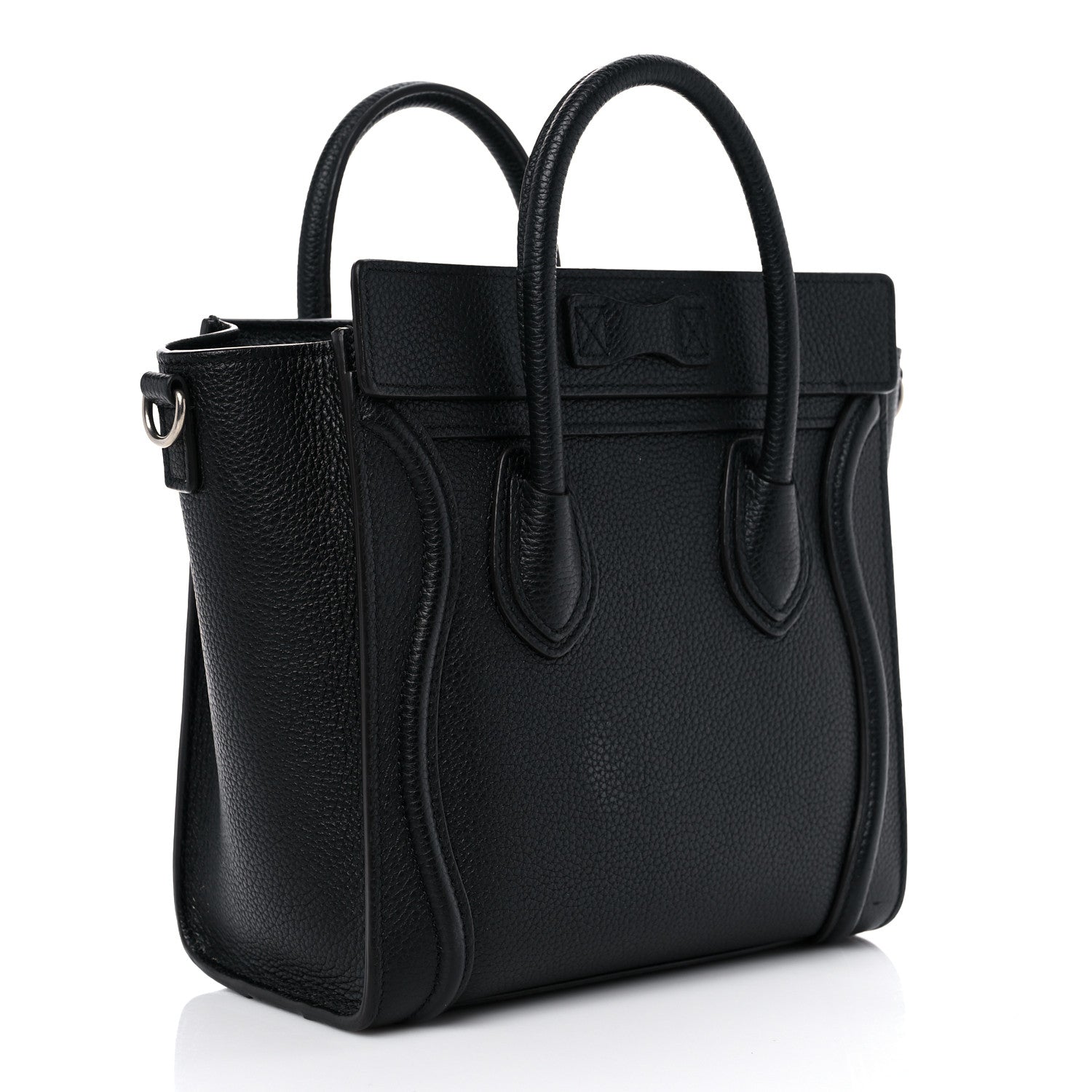 Celine Drummed Calfskin Nano Luggage Black 3 of 12